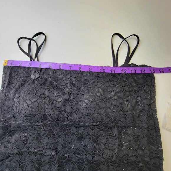 Black Lace Long Camisole Lace Tank Top Stretchy Long Camisole - Size L- NEW - Picture 10 of 15